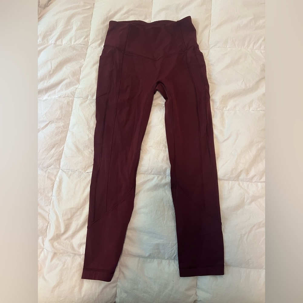 lululemon athletica burgundy/maroon “All The Right Places” tight